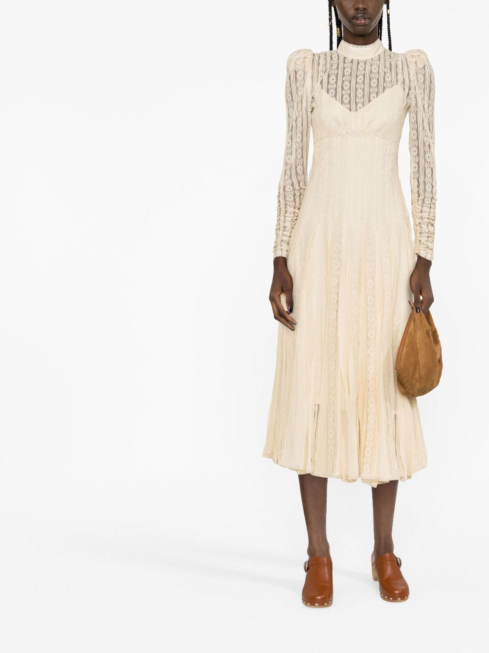 ZIMMERMANN Wonderland Lace And Crepe Midi Dress - Farfetch