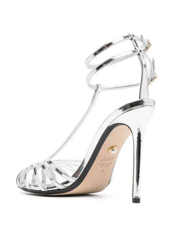 Silver ankle strap sandals for women hot sale