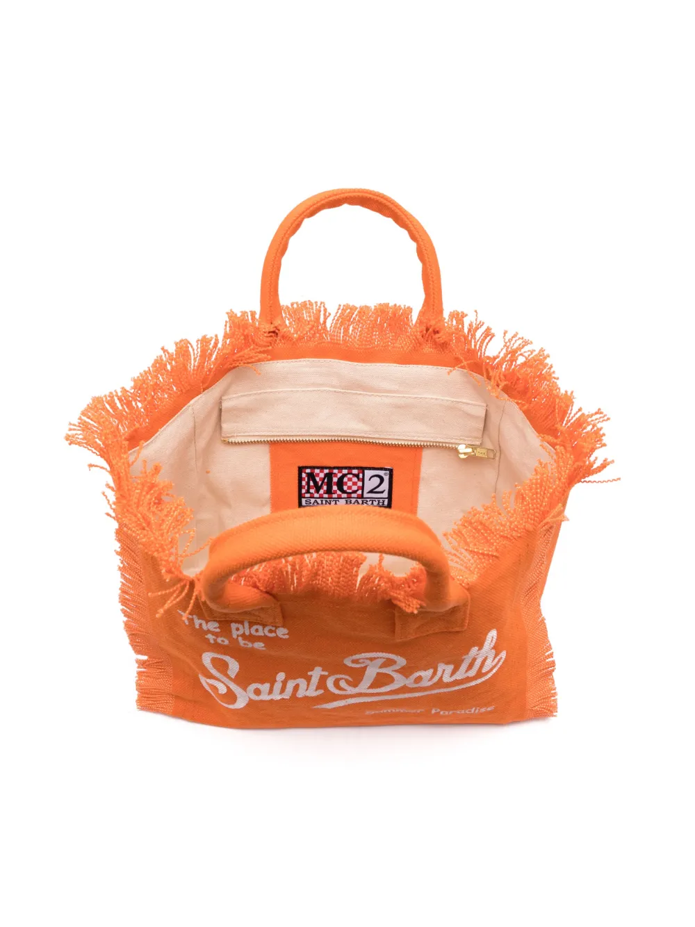 Mc2 Saint Barth Colette Logo-print Beach Bag In Orange