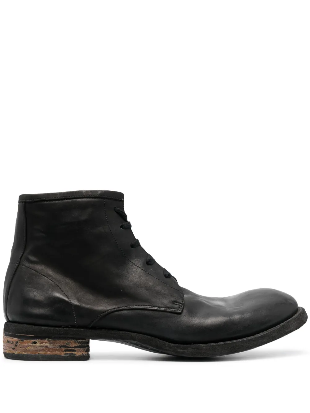 A Diciannoveventitre bottines en cuir à bout rond - Noir