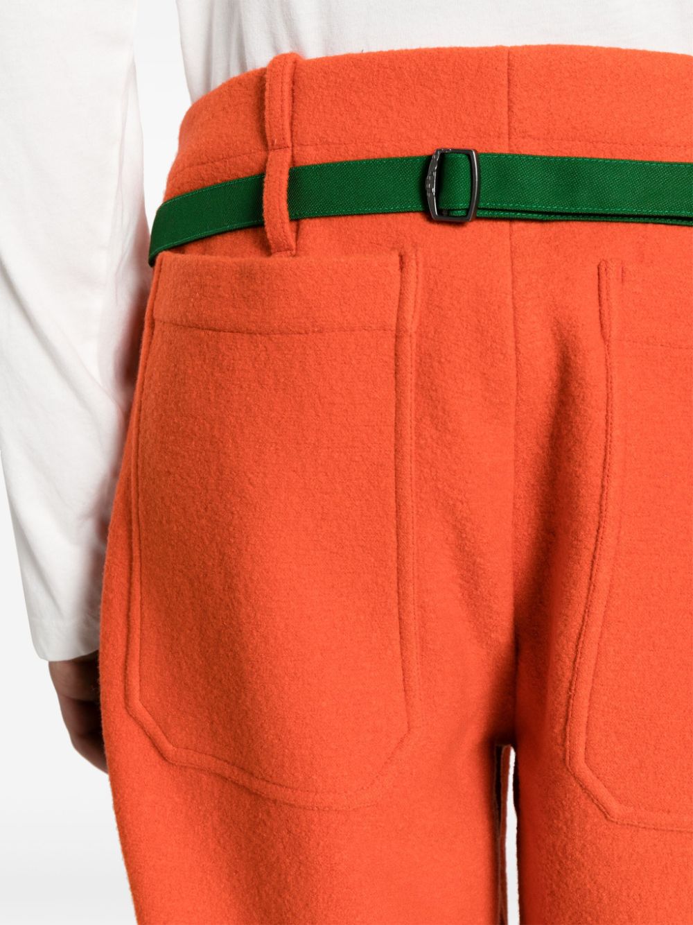Shop Kiko Kostadinov Aspasia Panelled Wide-leg Trousers In Orange