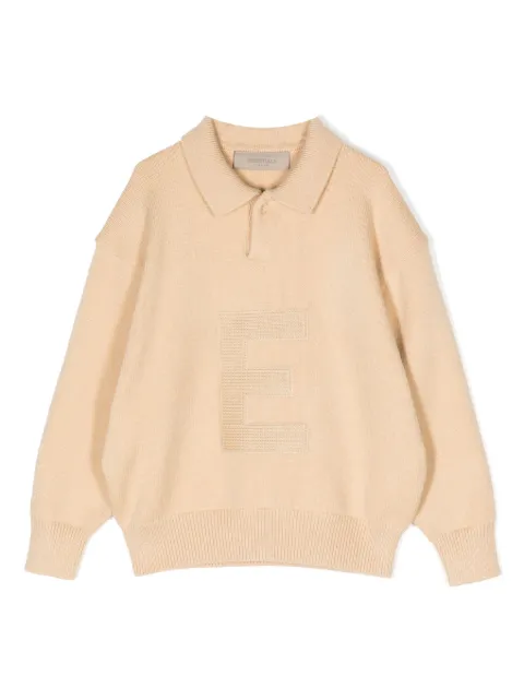 FEAR OF GOD ESSENTIALS KIDS logo-patch knitted polo shirt
