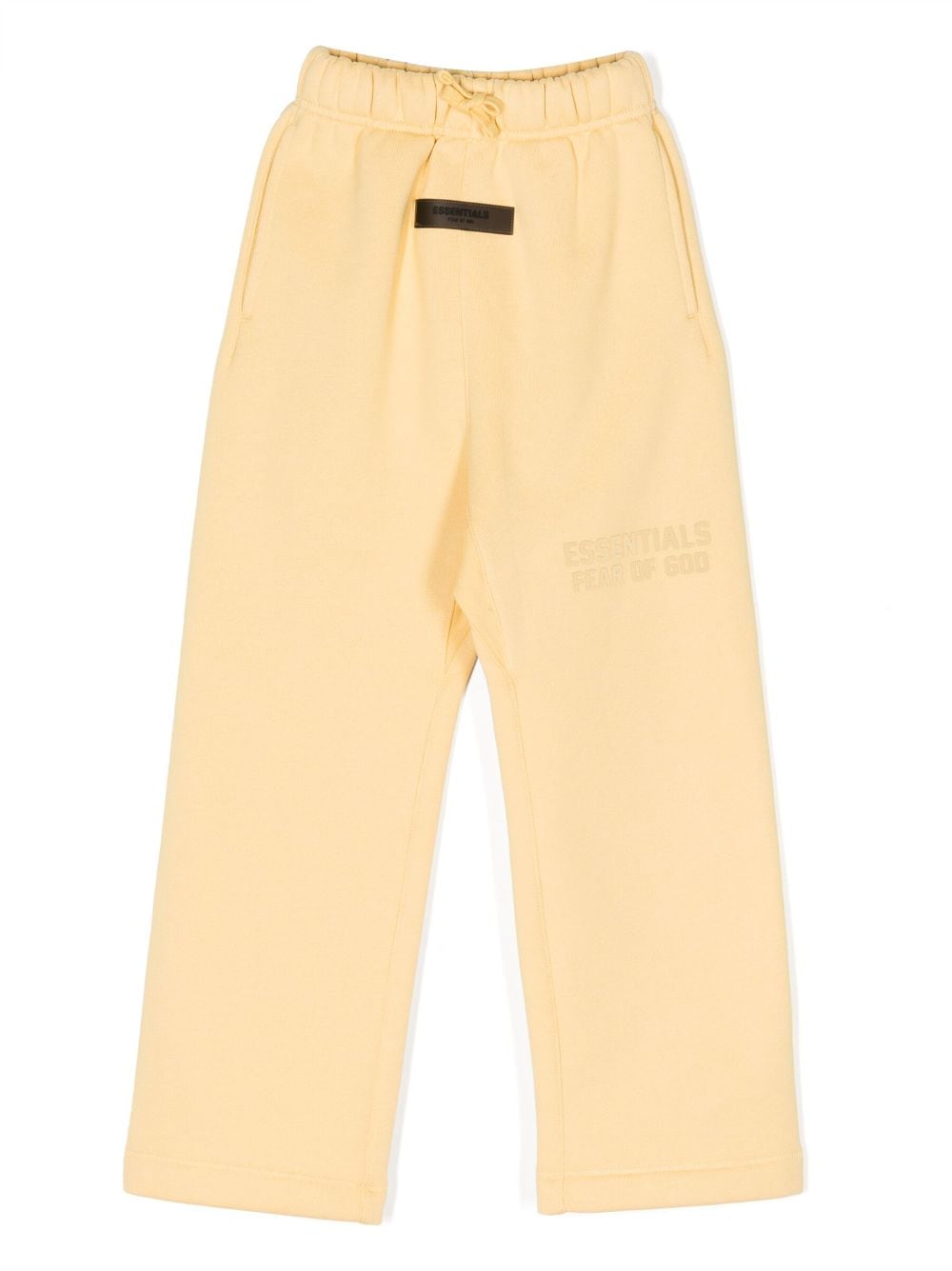 Essentials Kids' Logo-print Drawstring Track Trousers In Yellow
