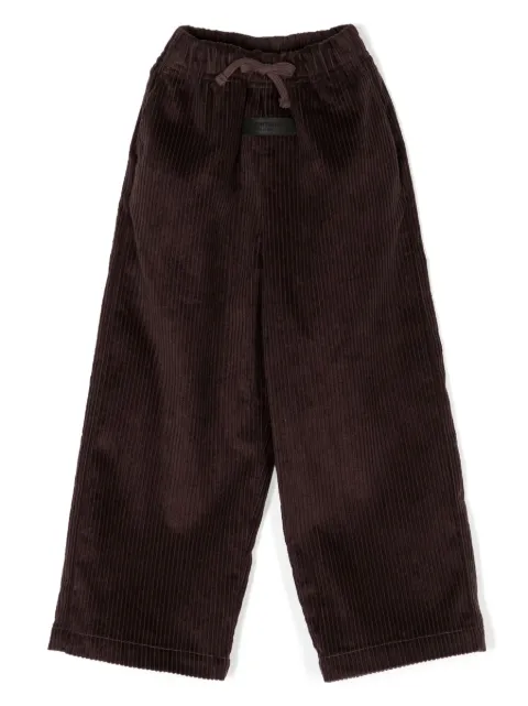 FEAR OF GOD ESSENTIALS KIDS pantalones de pana holgados con cordones en la pretina