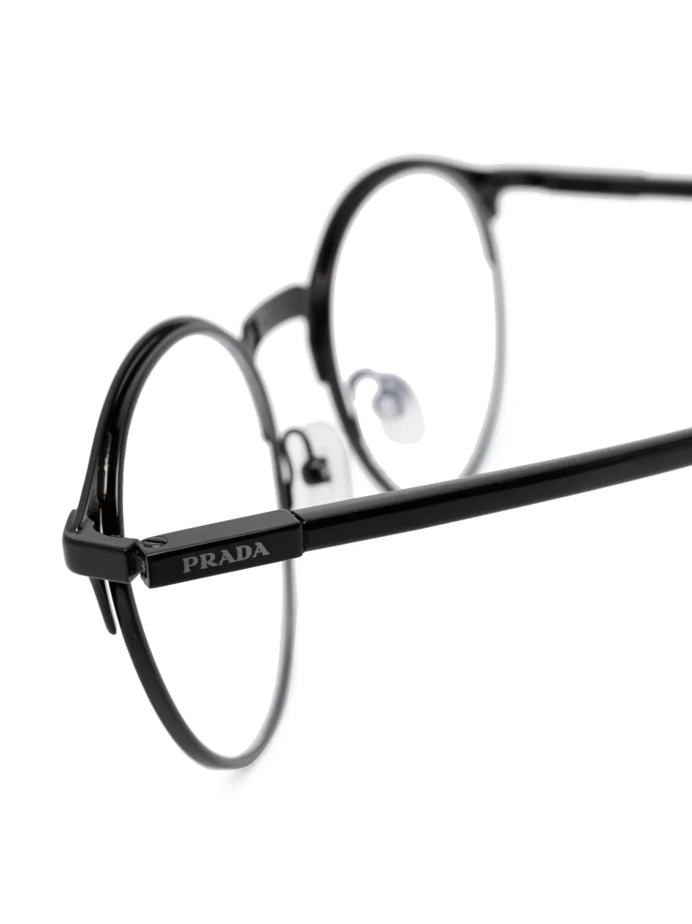 Prada Round-frame Eyeglasses In Black