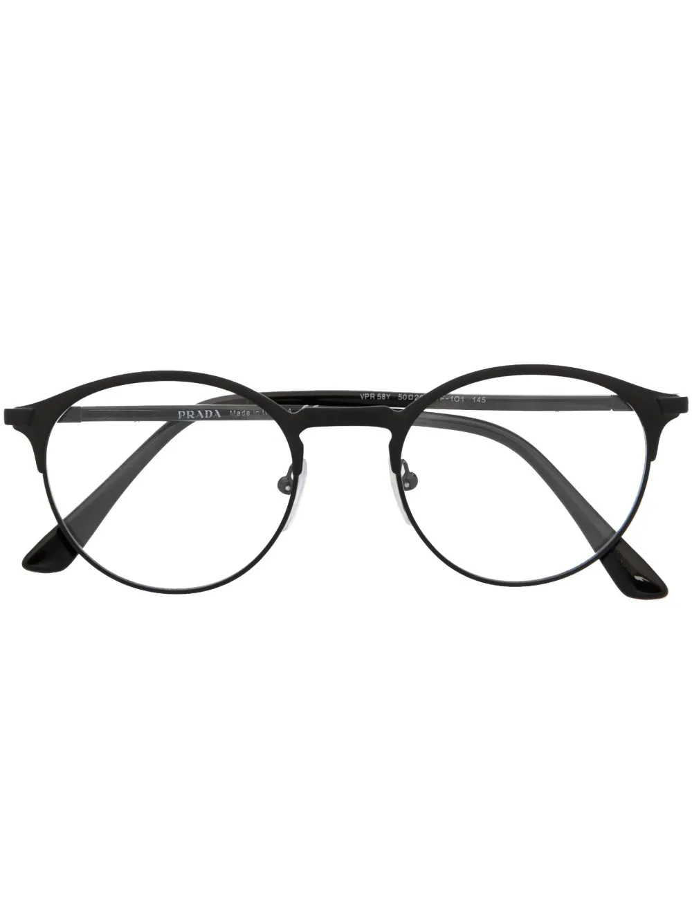Prada Round-frame Eyeglasses In Black