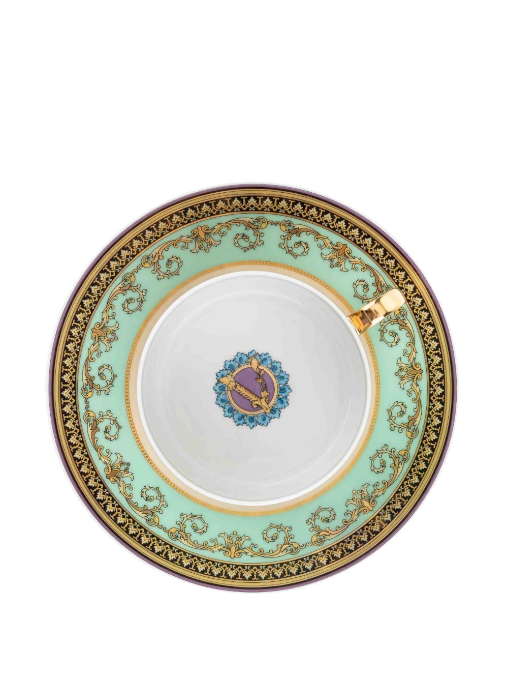 Shop Versace Barocco Mosaic Cup And Saucer In Schwarz