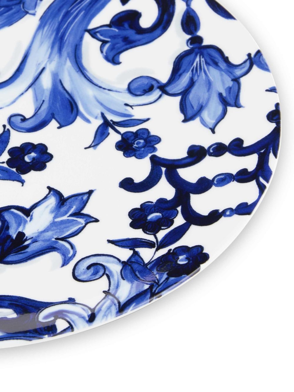 Shop Dolce & Gabbana Floral-print Porcelain Charger Plate In Blue