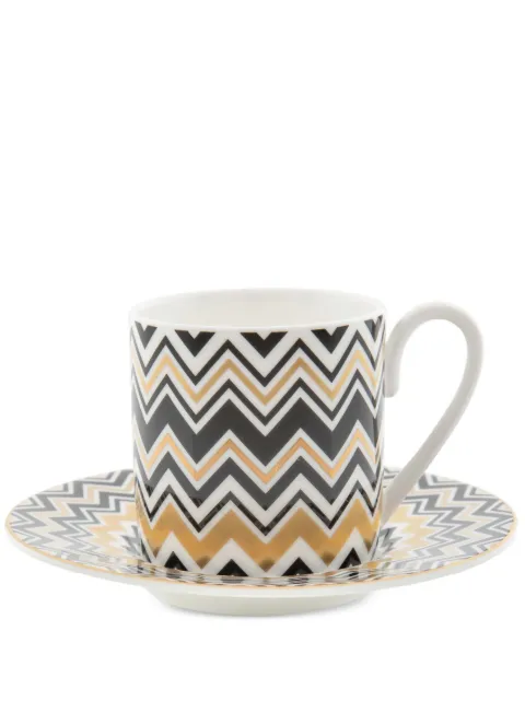 Missoni Home zigzag-print coffee cup and saucer (set of six)