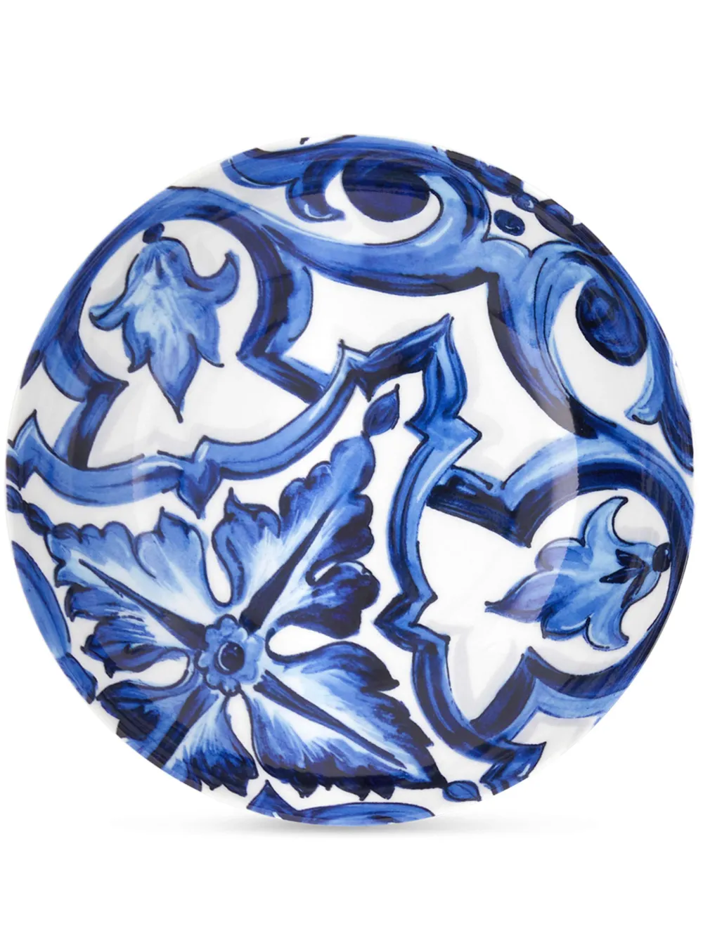 Shop Dolce & Gabbana Set Of Two Tile-print Porcelain Soup Plates In Blue