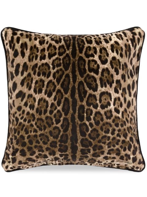 Dolce & Gabbana leopard-print velvet cushion