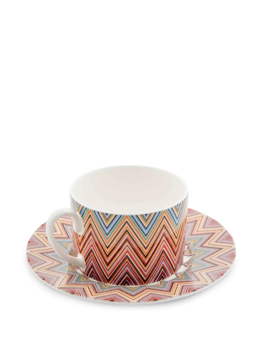 Shop Missoni Jarris Tea Cup And Saucer (set Of Six) In Red