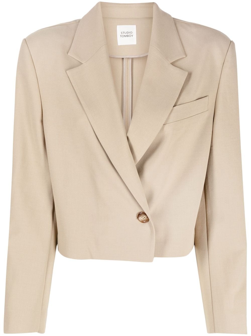 Studio Tomboy Cropped Single-breasted Blazer In Brown