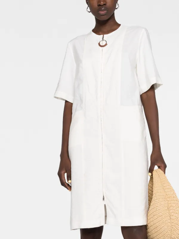 joseph様 JOSEPH short-sleeve zip-fastening Dress | Neutrals | FARFETCH TH
