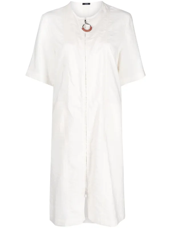 JOSEPH short-sleeve zip-fastening Dress | Neutrals | FARFETCH RO