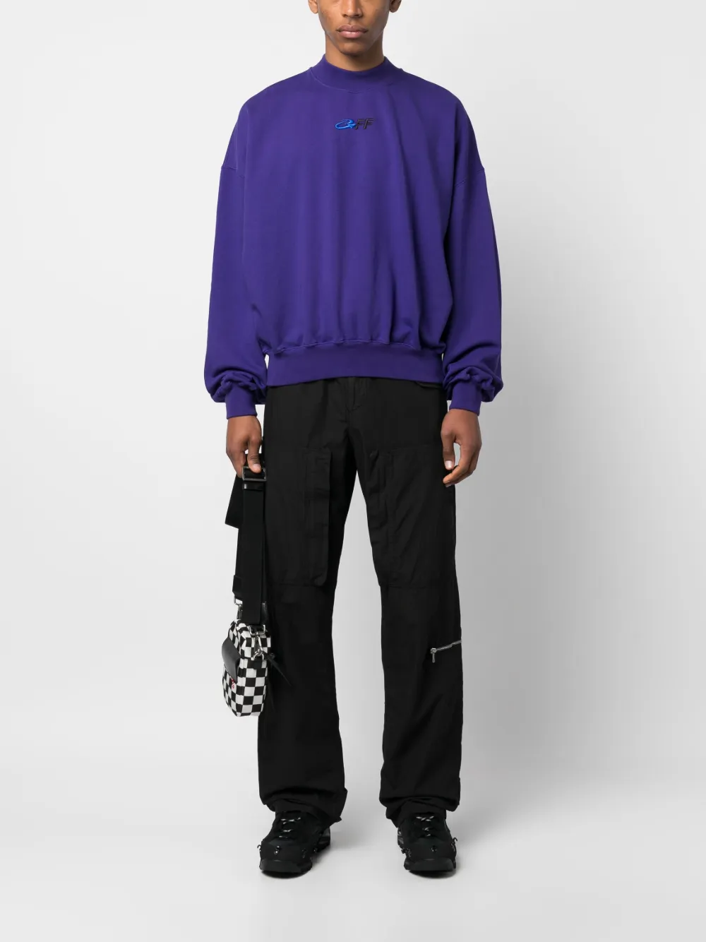 Off-White Sweater met logoprint - Paars