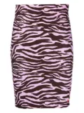 The Attico zebra-print pencil midi skirt - Pink