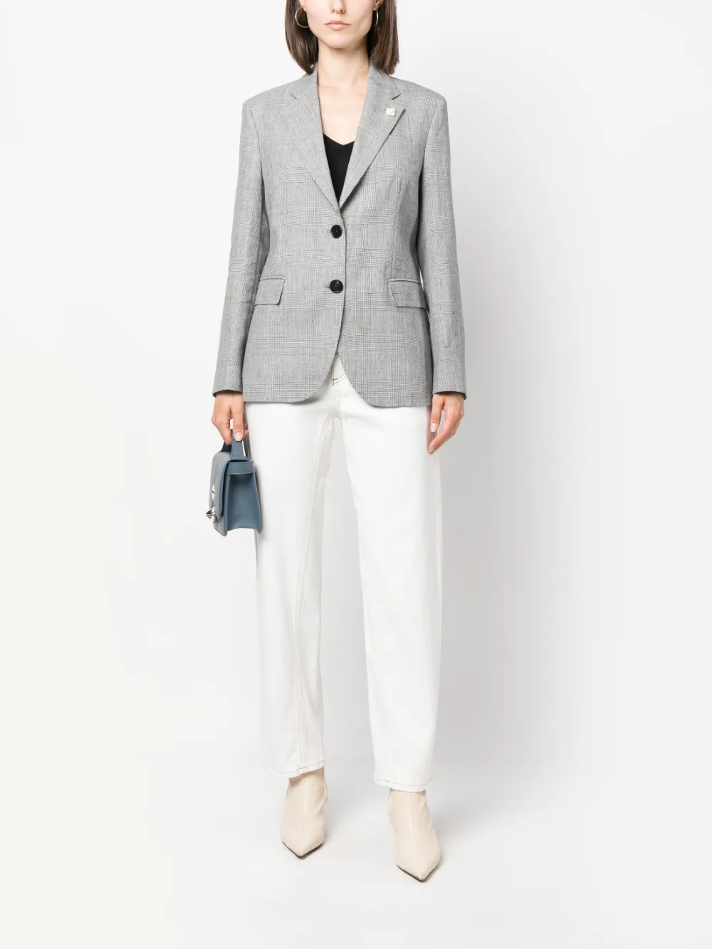 Lardini Geruite blazer - Grijs