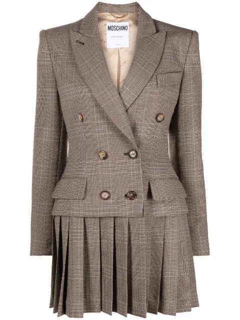 Moschino pleat-detail double-breasted blazer