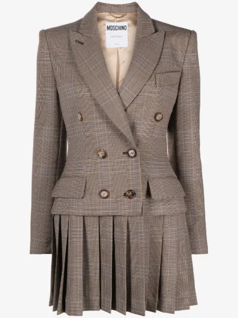 Moschino pleat-detail double-breasted blazer