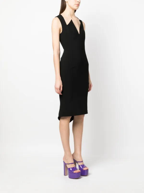 Moschino V-neck Midi Dress | Black | FARFETCH