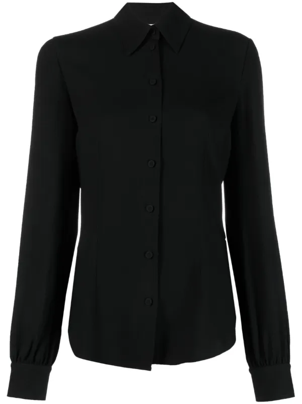 black long sleeve button up shirt womens