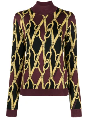 Moschino scissors print Virgin Wool Jumper Farfetch