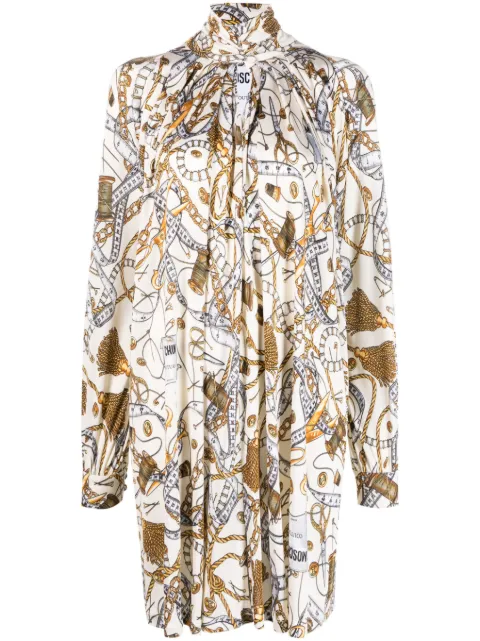 Moschino graphic-print high-neck midi dress
