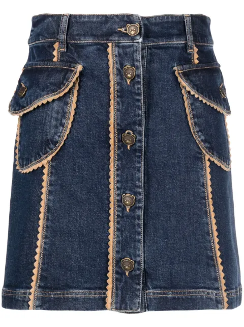 Moschino — scallop-edge denim miniskirt
