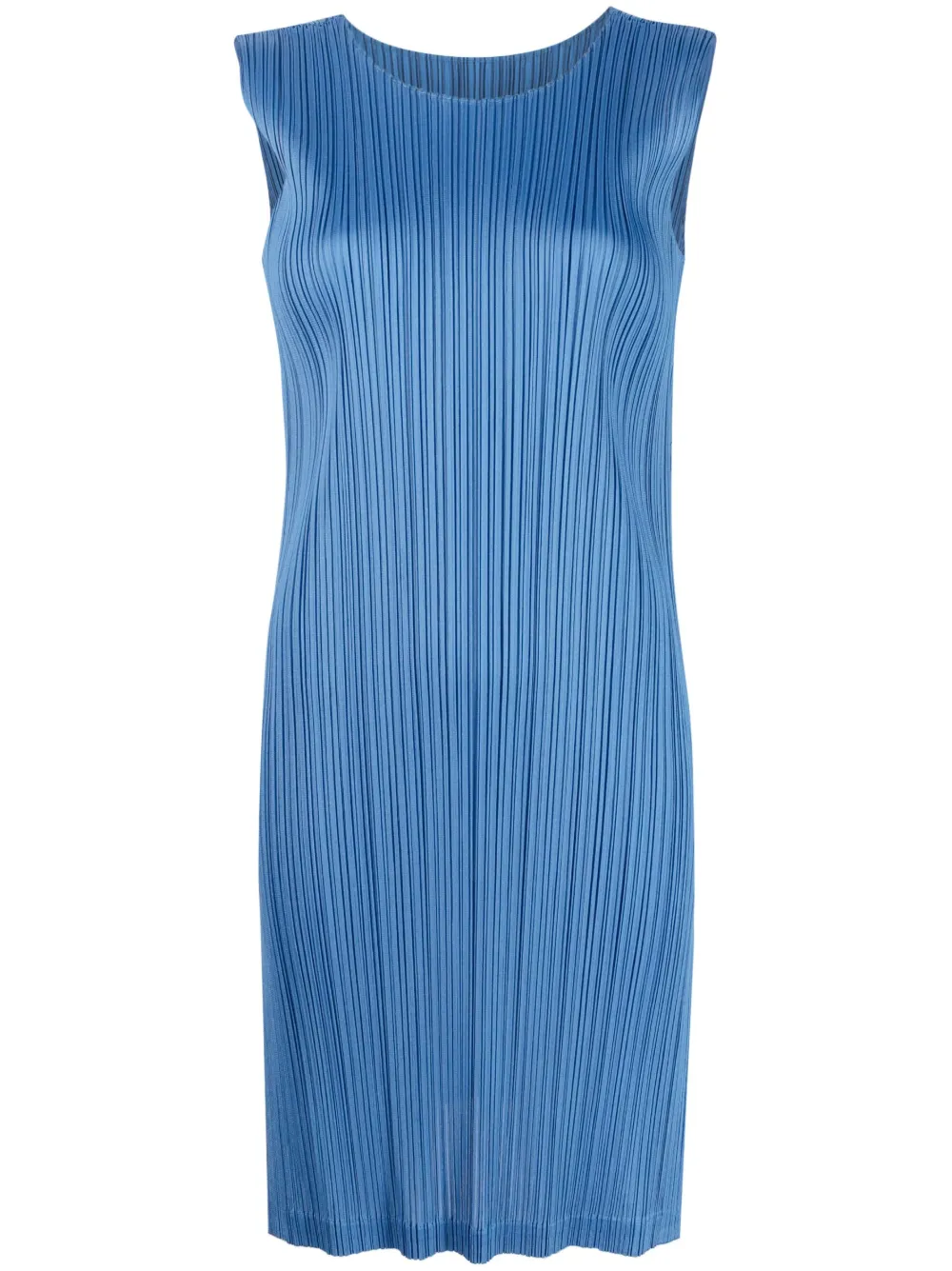 Issey Miyake Sleeveless Pleated Top In Blue