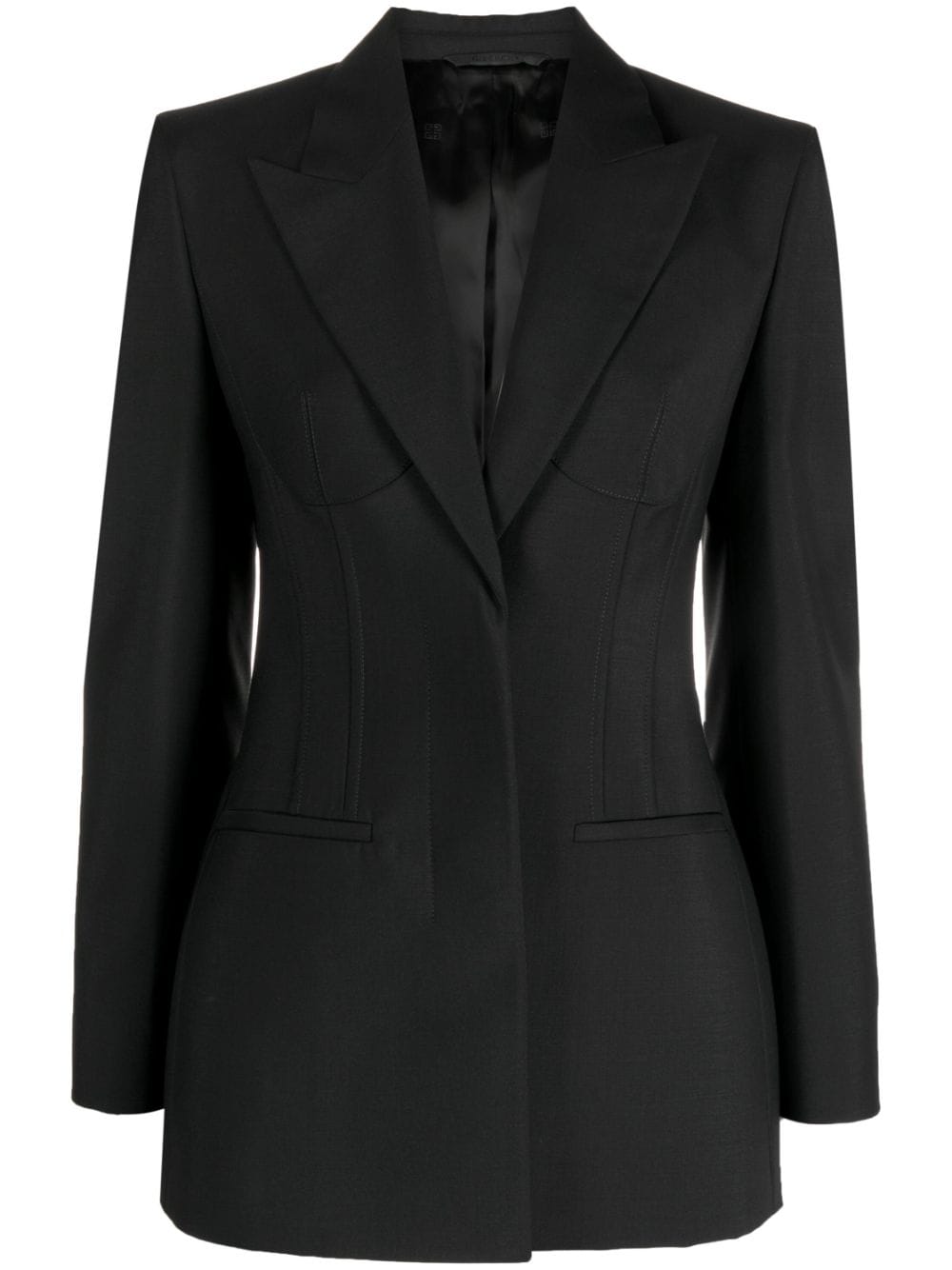 Givenchy Concealed Single-breasted Blazer In Black