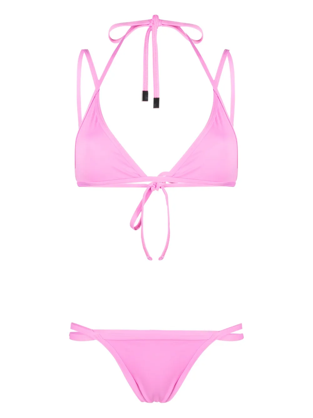 Attico Pink Double Strap Bikini In Pink