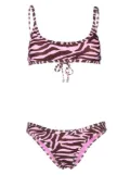 The Attico zebra-print bikini - Brown