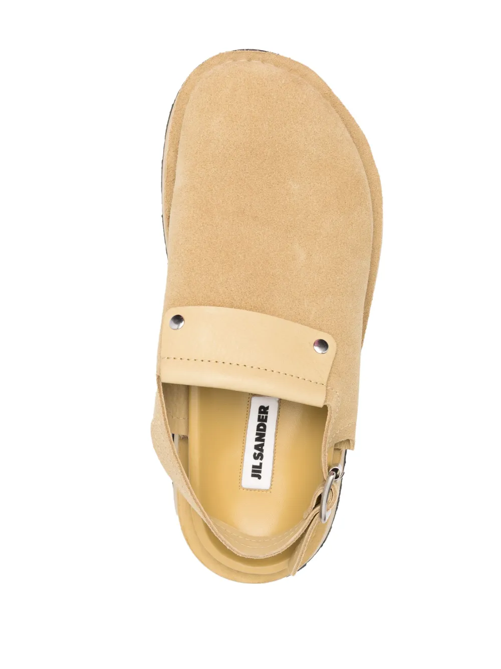 Shop Jil Sander Round-toe Suede Slippers In Yellow