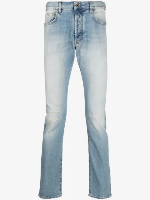 14BROS stonewashed straight-leg jeans