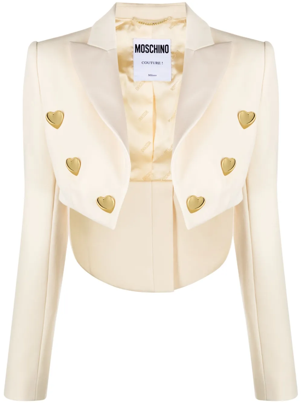 Moschino heart-embellished cropped jacket · 40