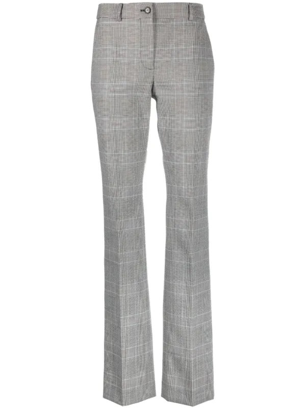 Moschino Checked Straight-leg Trousers in Black