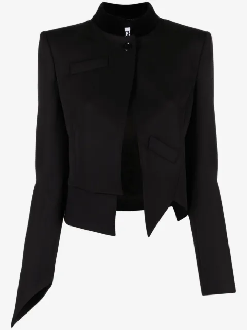Moschino cropped asymmetric twill blazer