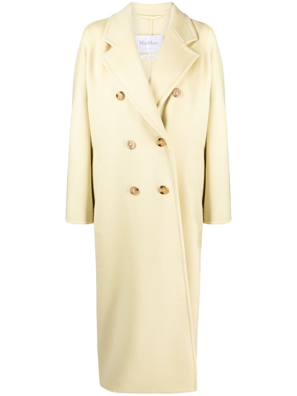 Max Mara 双排扣羊毛混纺外套 In Yellow