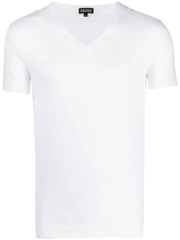 【関税込み】ZEGNA ホワイト VネックTシャツ ZEGNAのホワイト VネックTシャツがセール中