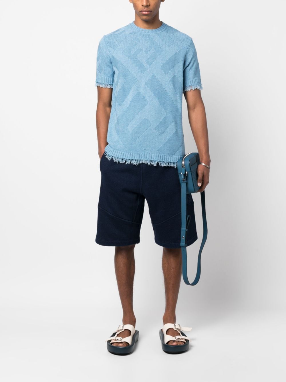 FENDI Shorts met monogram Blauw