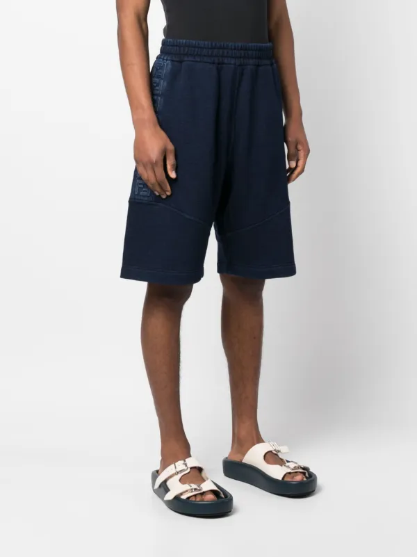 FENDI embossed-monogram Denim Shorts | Blue | FARFETCH