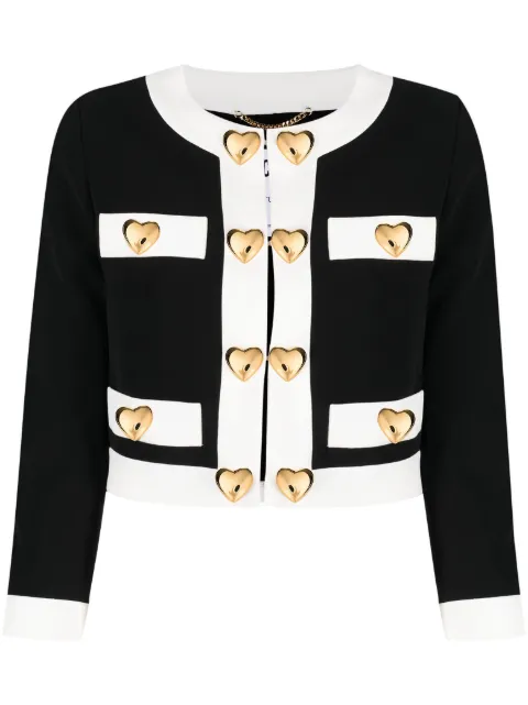 Moschino Cropped-Jacke mit Herzapplikation