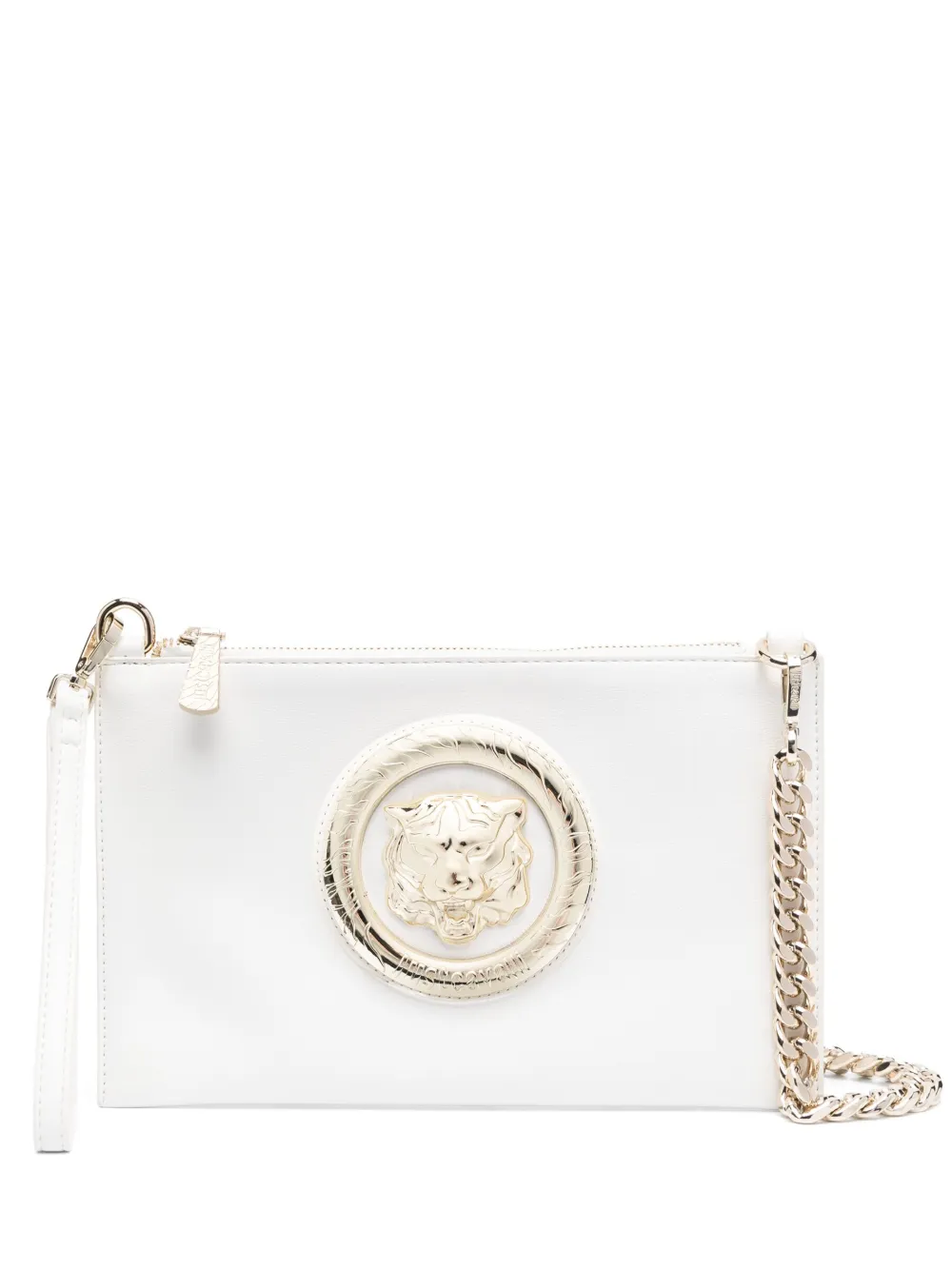 Just Cavalli Panther-plaque Crossbody Bag In White