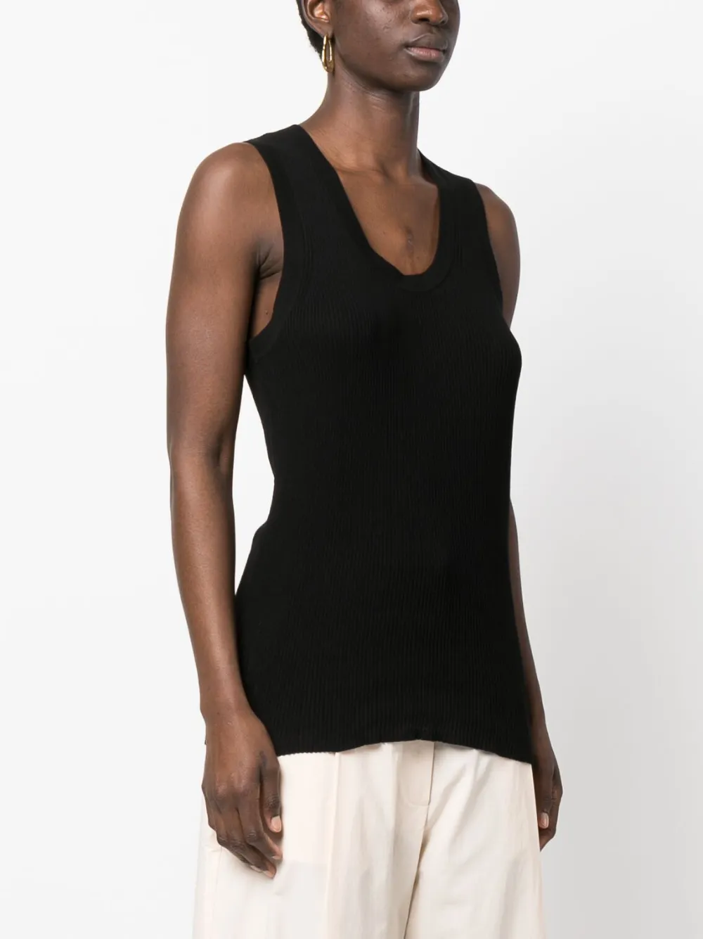 Studio Nicholson Sleeveless Knitted Top In Black