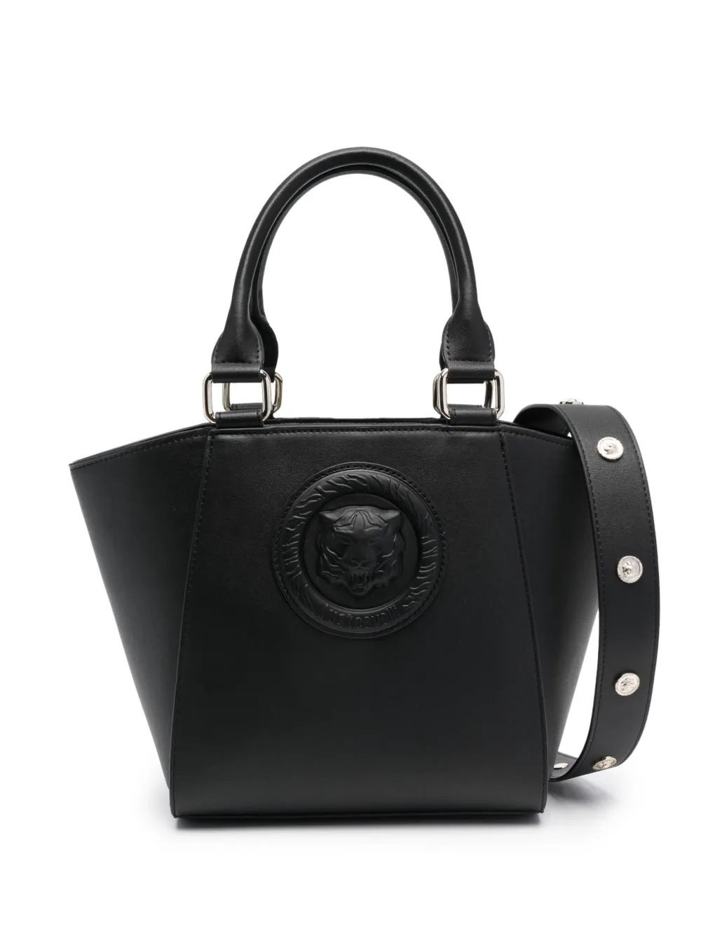 Just Cavalli Panther-plaque Bucket Bag In Schwarz