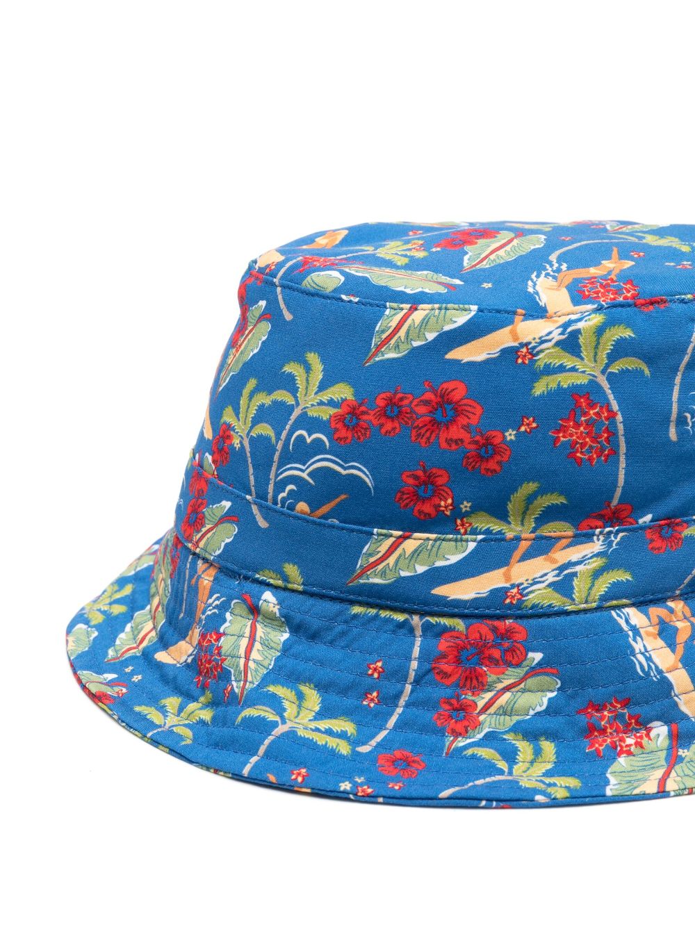 A.P.C. floral-print bucket hat - Blauw