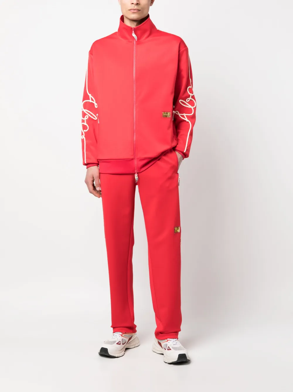 Shop Advisory Board Crystals Logo-patch Straight-leg Track Pants In Rot