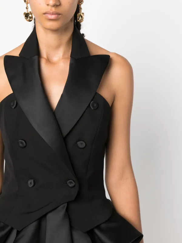 Double breasted 2024 sleeveless blazer