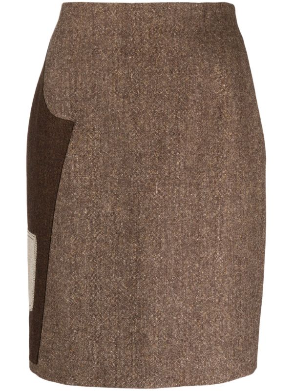 Green panel outlet pencil skirt